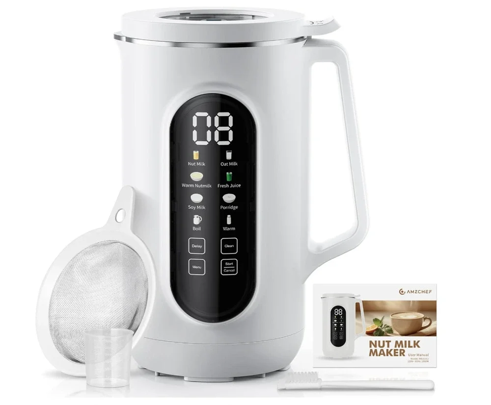 Amzchef 10 in 1 Nut Milk Maker Almond Oat Soy Fresh Juice Delay Timer Warmer NEW